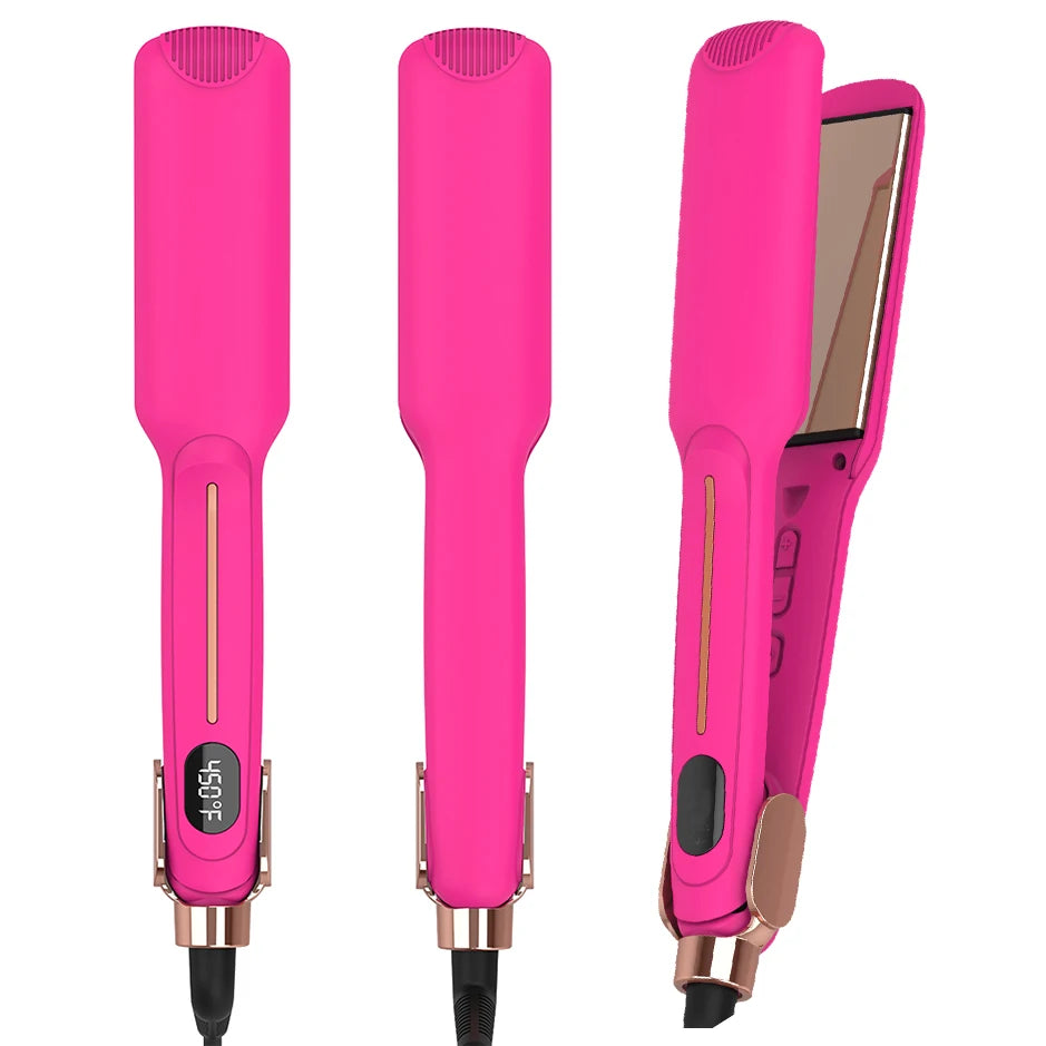 SMET Professional Infrared Hair Curler Straightener Electric Flat Iron  with Titanium Plate 480F PTC Fast Heating